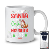 Personalized Too Cute For Santa's Naughty List; Amusing Christmas Custom Name Guinea Pig T-Shirt