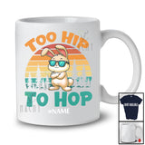 Personalized Too Hip To Hop; Amazing Easter Custom Name Bunny Rock Sunglasses; Vintage Retro T-Shirt