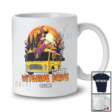 Personalized Totally Witching Drive; Joyful Halloween Moon Custom Name Witch Driving School Bus T-Shirt