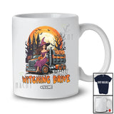 Personalized Totally Witching Drive; Joyful Halloween Moon Custom Name Witch Driving Truck T-Shirt