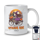 Personalized Totally Witching Ride; Joyful Halloween Moon Custom Name Witch Riding Bicycle T-Shirt