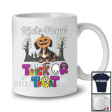 Personalized Trick Or Treat, Humorous Halloween Dachshund Custom Name, Pumpkin Face T-Shirt