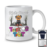 Personalized Trick Or Treat, Humorous Halloween Doberman Custom Name, Pumpkin Face T-Shirt