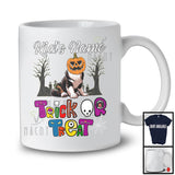 Personalized Trick Or Treat, Humorous Halloween Landseer Custom Name, Pumpkin Face T-Shirt