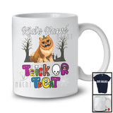 Personalized Trick Or Treat, Humorous Halloween Pomeranian Custom Name, Pumpkin Face T-Shirt