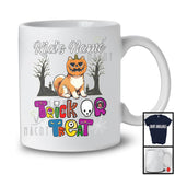 Personalized Trick Or Treat, Humorous Halloween Shiba Inu Custom Name, Pumpkin Face T-Shirt