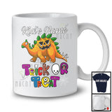 Personalized Trick Or Treat, Humorous Halloween T-Rex Dinosaur Custom Name, Pumpkin Face T-Shirt
