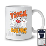 Personalized Trick Or Wine; Cheerful Halloween Ghost Boo; Custom Name Drinking Drunker T-Shirt