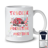 Personalized Trucker Saved Me From Being A Pornstar; Floral Custom Name Trucker Proud Couple T-Shirt