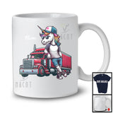 Personalized Trucker Unicorn; Adorable Custom Name Trucker; Worker Unicorn Careers T-Shirt