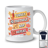 Personalized Turkey Footgolf Nap Repeat; Amusing Thanksgiving Custom Name Footgolf Player T-Shirt