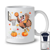 Personalized Turkey Playing Basketball; Awesome Thanksgiving Fall Leaves Custom Name Player T-Shirt