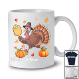 Personalized Turkey Playing Pickleballs; Awesome Thanksgiving Fall Leaves Custom Name Player T-Shirt