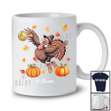 Personalized Turkey Playing Volleyball; Awesome Thanksgiving Fall Leaves Custom Name Player T-Shirt