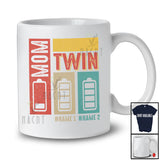 Personalized Twin Mom Low Battery Power; Joyful Mother's Day Custom Name Flowers Family T-Shirt
