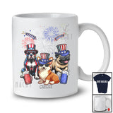 Personalized US Flag Pit Bull Corgi Pug Sunglasses; Lovely 4th Of July Custom Name Patriotic T-Shirt