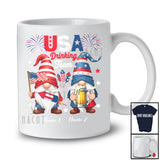 Personalized USA Drinking; Joyful 4th Of July Custom Name Gnomes; Friends Drunker Patriotic T-Shirt