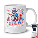 Personalized USA; Amazing 4th Of July Custom Name T-Rex Gamer Video Game Controller; Patriotic T-Shirt