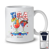 Personalized USA; Fantastic 4th Of July Cocktail Glasses; Custom Name Drinking Drunker Patriotic T-Shirt