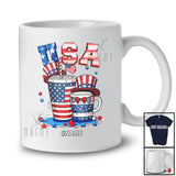 Personalized USA; Fantastic 4th Of July Coffee Glasses; Custom Name Coffee Lover Patriotic T-Shirt