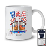 Personalized USA; Fantastic 4th Of July Whiskey Glasses; Custom Name Drinking Drunker Patriotic T-Shirt