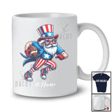 Personalized Uncle Sam Playing Football; Joyful 4th Of July Custom Name Player Team; Patriotic T-Shirt