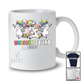 Personalized Unicorn Squad; Joyful Birthday Three Unicorn Dabbing Sunglasses; Custom Name Family T-Shirt