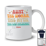 Personalized Vintage Aunt Woman Myth Bad Influence; Amusing Mother's Day Custom Name Family T-Shirt