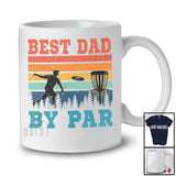 Personalized Vintage Best Dad By Par; Proud Father's Day Custom Name Playing Disc Golf Player T-Shirt
