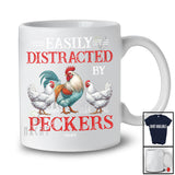 Personalized Vintage Distracted By Peckers; Joyful Father's Day Rooster; Custom Name Farmer T-Shirt