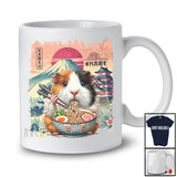 Personalized Vintage Guinea Pig Eating Ramen; Awesome Custom Name Kawaii Japanese Anime T-Shirt