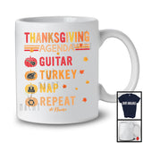 Personalized Vintage Guitar Turkey Nap Repeat; Joyful Thanksgiving Custom Name Guitar Player T-Shirt