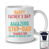 Personalized Vintage Happy Father's Day Step Dad; Proud Custom Name Dad Step Daughter; Family T-Shirt
