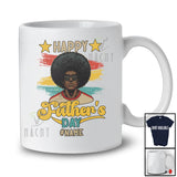 Personalized Vintage Happy Father's Day; Lovely Custom Name Black Afro Dad; African Family T-Shirt