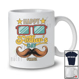 Personalized Vintage Happy Father's Day; Lovely Custom Name Mustache Face Dad; Family T-Shirt