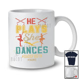 Personalized Vintage He Plays She Dances Dad; Proud Father's Day Custom Name Flute Player T-Shirt