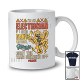 Personalized Vintage I'm An Electrician Dance Without Music; Cool Father's Day Custom Name Skeleton T-Shirt