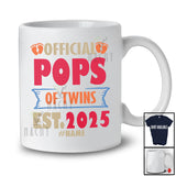 Personalized Vintage Official Pops Of Twins 2025; Joyful Father's Day Pregnancy; Custom Name Family T-Shirt