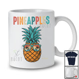 Personalized Vintage Pineapples; Lovely Summer Vacation Pineapples Custom Name Fruits Vegan T-Shirt