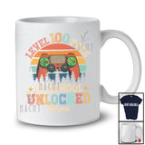 Personalized Vintage Retro 100 Days Of School Unlocked; Joyful Custom Name Gamer Controller T-Shirt