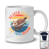 Personalized Vintage Retro Beaver Squad 2025 Swim Season; Lovely Custom Name Swimming T-Shirt