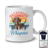 Personalized Vintage Retro Dachshund Whisperer; Amusing Custom Name Dog Owner; Family T-Shirt