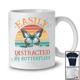 Personalized Vintage Retro Distracted By Butterflies; Lovely Custom Name Zoo Keeper Animal T-Shirt