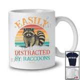 Personalized Vintage Retro Distracted By Raccoons; Lovely Custom Name Zoo Keeper Animal T-Shirt