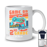 Personalized Vintage Retro Game On 2nd Grade; Proud Back To School First Day Custom Name Gamer T-Shirt