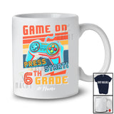 Personalized Vintage Retro Game On 6th Grade; Proud Back To School First Day Custom Name Gamer T-Shirt