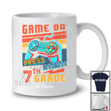 Personalized Vintage Retro Game On 7th Grade; Proud Back To School First Day Custom Name Gamer T-Shirt