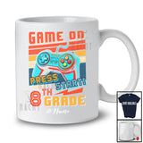 Personalized Vintage Retro Game On 8th Grade; Proud Back To School First Day Custom Name Gamer T-Shirt