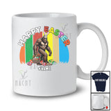 Personalized Vintage Retro Happy Easter; Joyful Custom Name Bunny Bigfoot Eggs Basket Hunt T-Shirt