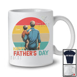 Personalized Vintage Retro Happy Father's Day, Lovely Custom Name Son With Dad, Family T-Shirt